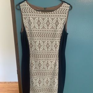Navy and Cream Lace Dress